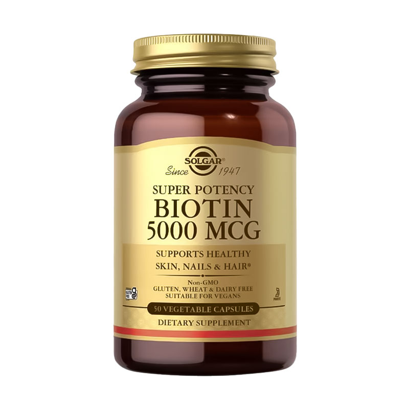 Біотин Solgar Biotin 5000 мкг, 50 капсул